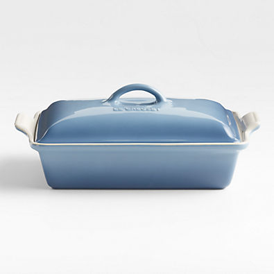View Le Creuset ® Heritage 4-Qt. Chambray Rectangular Casserole Dish with Lid details