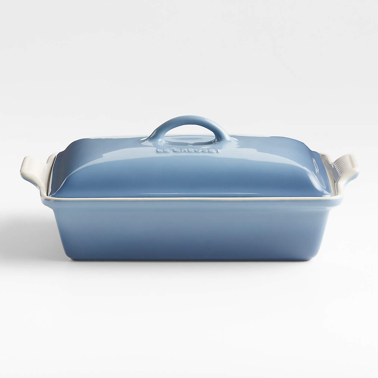 Le Creuset Heritage Covered Rectangular 4Qt. Chambray Blue Stoneware
