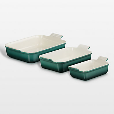 View Le Creuset ® Heritage Artichaut Stoneware 3-Piece Rectangular Baking Dishes Set details