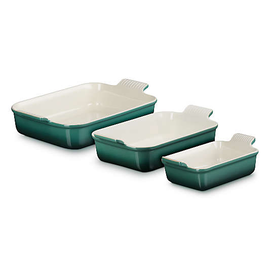 Le Creuset ® Heritage Artichaut Stoneware 3-Piece Rectangular Baking Dishes Set