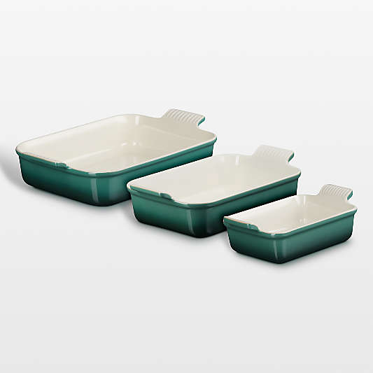 Le Creuset ® Heritage Artichaut Stoneware 3-Piece Rectangular Baking Dishes Set