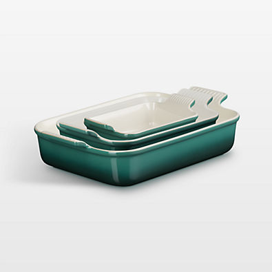 View Le Creuset ® Heritage Artichaut Stoneware 3-Piece Rectangular Baking Dishes Set details
