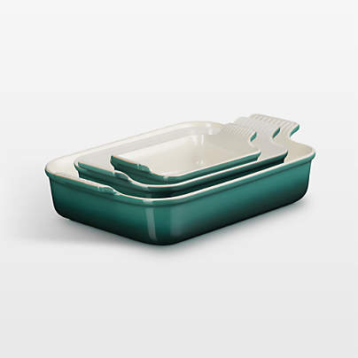 Le Creuset ® Heritage Artichaut Stoneware 3-Piece Rectangular Baking Dishes Set