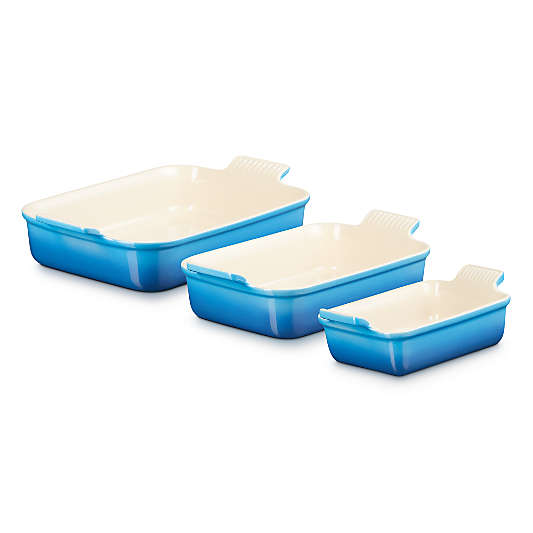 Le Creuset ® Heritage Marseille Stoneware 3-Piece Rectangular Baking Dishes Set