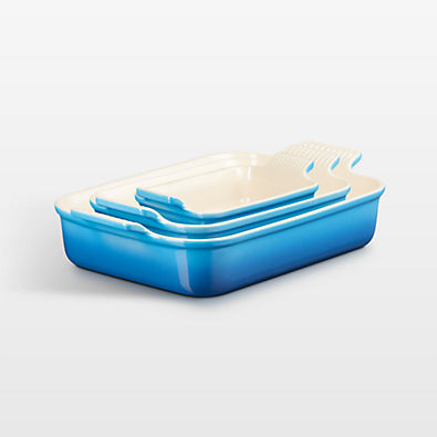View Le Creuset ® Heritage Marseille Stoneware 3-Piece Rectangular Baking Dishes Set details