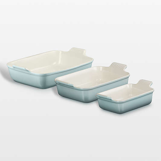 Le Creuset ® Heritage Sea Salt Stoneware 3-Piece Rectangular Baking Dishes Set