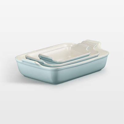 Le Creuset ® Heritage Sea Salt Stoneware 3-Piece Rectangular Baking Dishes Set