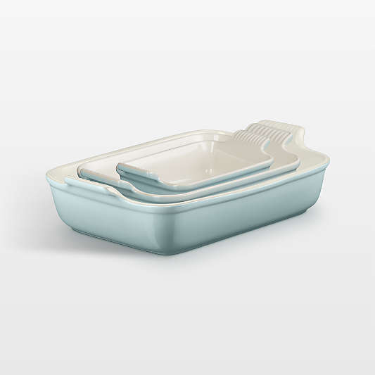 Le Creuset ® Heritage Sea Salt Stoneware 3-Piece Rectangular Baking Dishes Set
