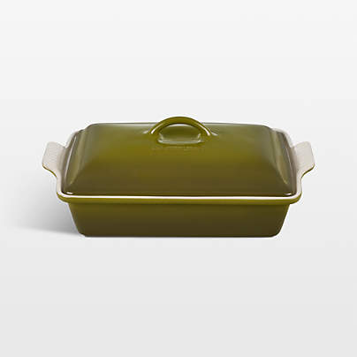 Le Creuset ® Heritage 4-Qt. Olive Rectangular Casserole Dish with Lid