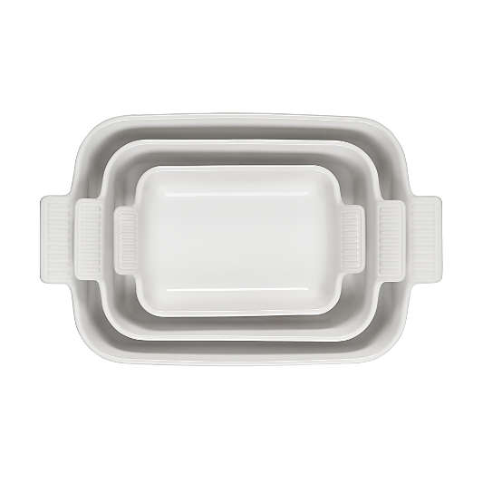 Le Creuset ® Heritage White Stoneware Rectangular Dishes, Set of 3