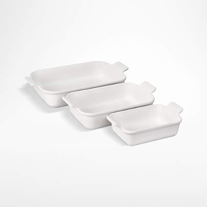Le Creuset ® Heritage White Rectangular Dishes, Set of 3