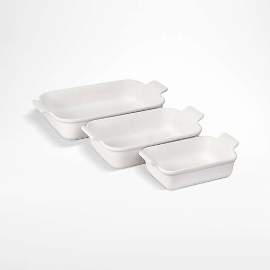 Le Creuset ® Heritage White Rectangular Dishes, Set of 3