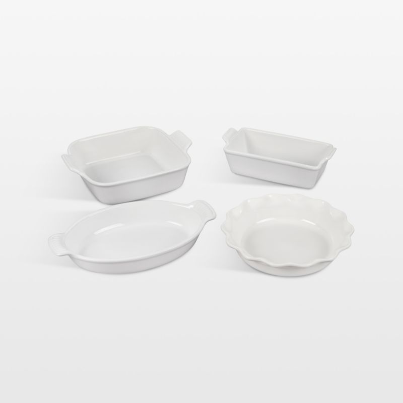 Le Creuset Heritage 4-Piece Stoneware Bakeware Set | White