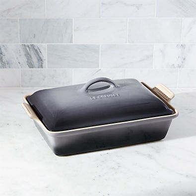 View Le Creuset ® Heritage 4-Qt. Oyster Rectangular Casserole Dish with Lid details