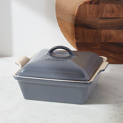 View Le Creuset ® Heritage Rectangular Graphite Grey Ceramic Baking Dish with Lid details