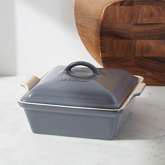 Le Creuset ® Heritage Rectangular Graphite Grey Ceramic Baking Dish with Lid