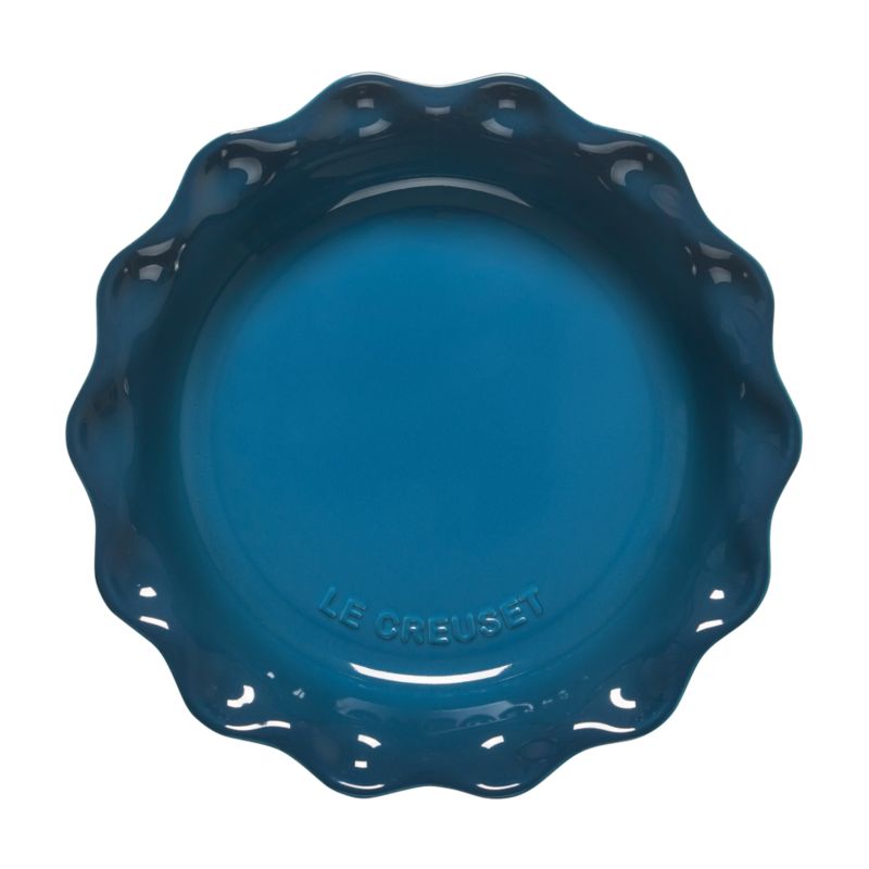 Le Creuset Heritage Deep Teal Pie Dish + Reviews Crate & Barrel