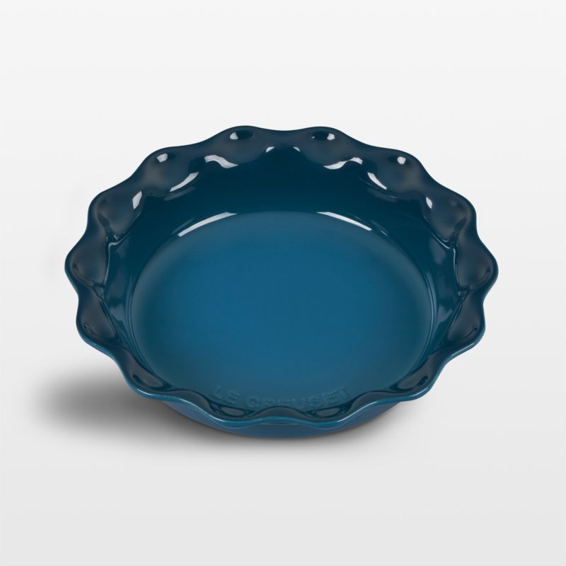 Le Creuset Heritage Deep Teal Pie Dish + Reviews Crate & Barrel