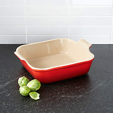 Le Creuset 11” X 7” Stoneware Baking Dish Red Large Lip