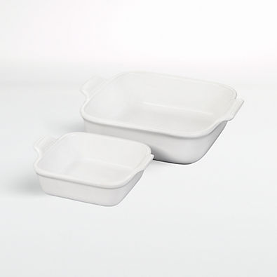 View Le Creuset ® Heritage 2-Piece Square White Ceramic Baking Dish Set details