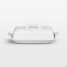 Le Creuset Heritage White Ceramic Butter Dish + Reviews | Crate & Barrel