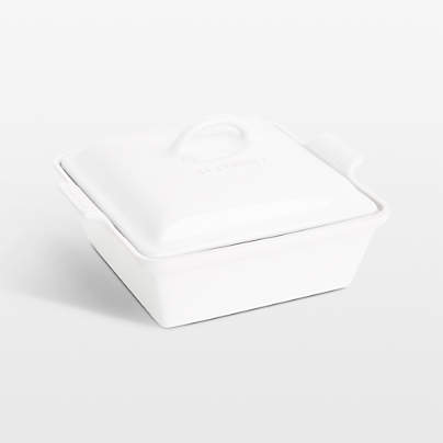 Le Creuset ® Heritage 3-Qt. White Covered Square Casserole Dish with Lid, 9x9"
