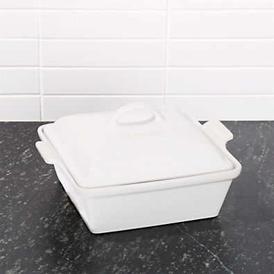 View Le Creuset ® Heritage 3-Qt. White Covered Square Casserole Dish with Lid, 9x9" details