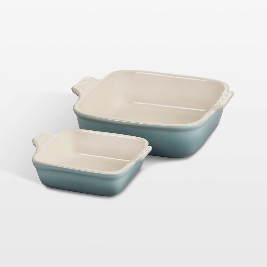 Le Creuset Heritage Sea Salt Square Baking Dishes, Set of 2 + Reviews Crate & Barrel