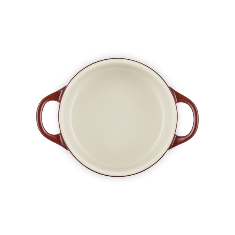 Le Creuset ® 24-Oz. Garnet Tree-Embossed Stoneware Mini Cocotte with Gold Star Knob - image 4 of 6