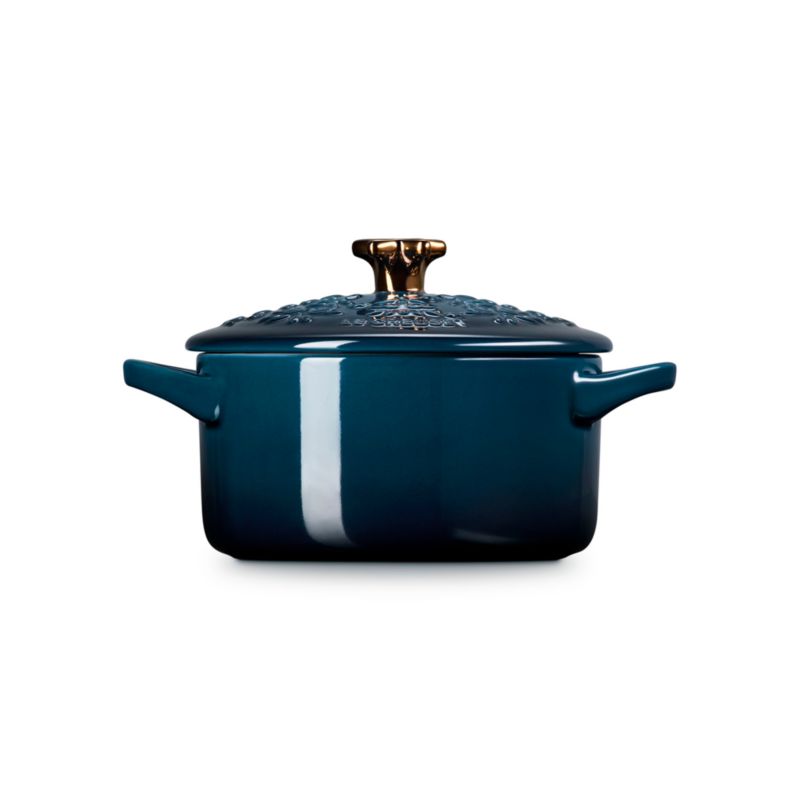 Le Creuset ® 24-Oz. Nuit Tree-Embossed Stoneware Mini Cocotte with Gold Star Knob - image 2 of 6