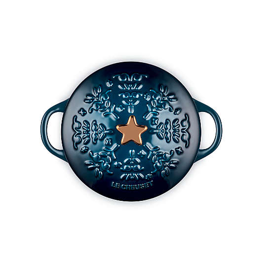 Le Creuset ® 24-Oz. Nuit Tree-Embossed Stoneware Mini Cocotte with Gold Star Knob