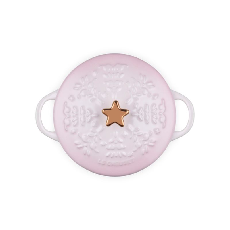Le Creuset ® 24-Oz. Shell Pink Tree-Embossed Stoneware Mini Cocotte with Gold Star Knob - image 1 of 6