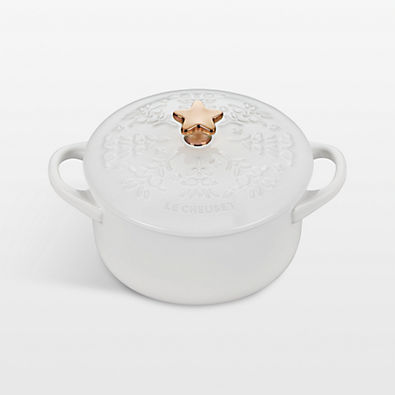 View Le Creuset ® Mini Noel Cocotte with Star Knob White details