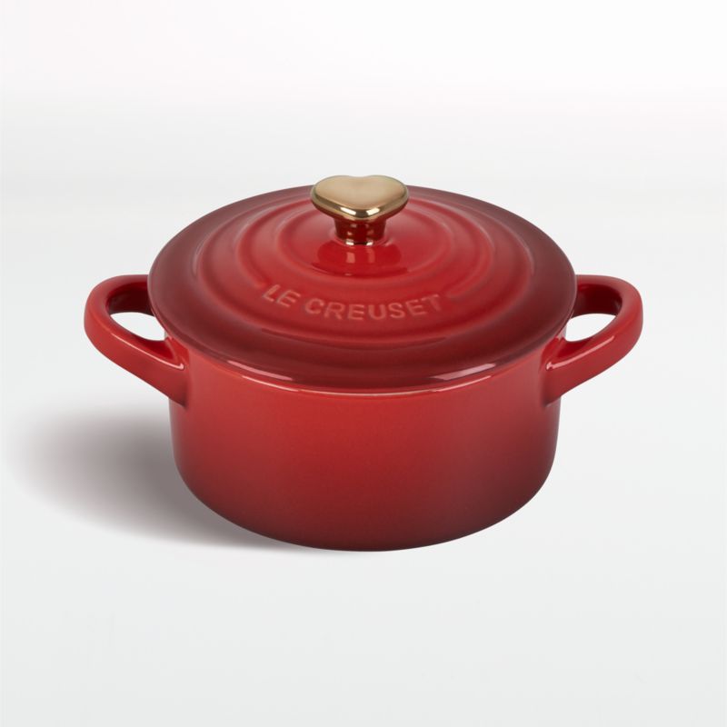 Le Creuset ® 8-oz Cerise Mini Cocotte with Gold Heart Knob - image 0 of 4