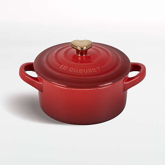 Le Creuset ® 8-oz Cerise Mini Cocotte with Gold Heart Knob