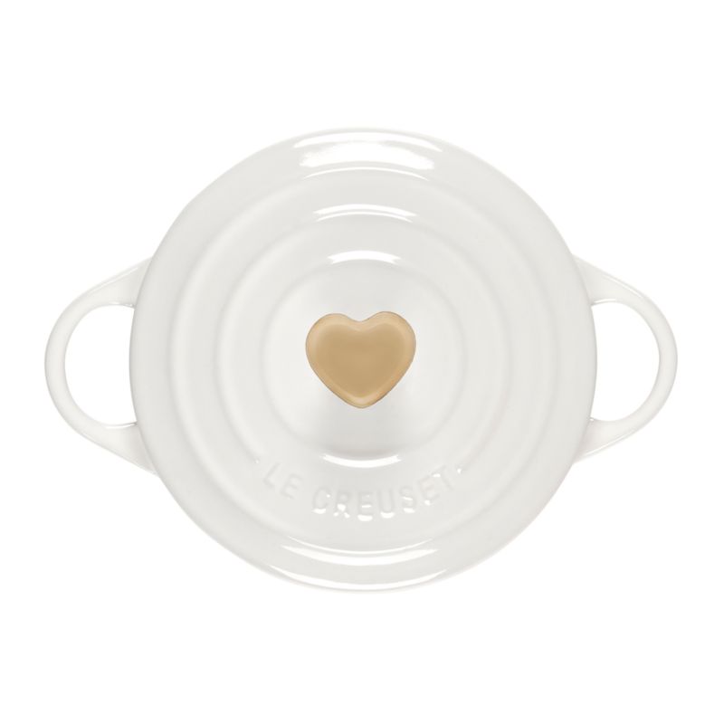 Le Creuset ® 8-oz White Mini Cocotte with Gold Heart Knob - image 2 of 3