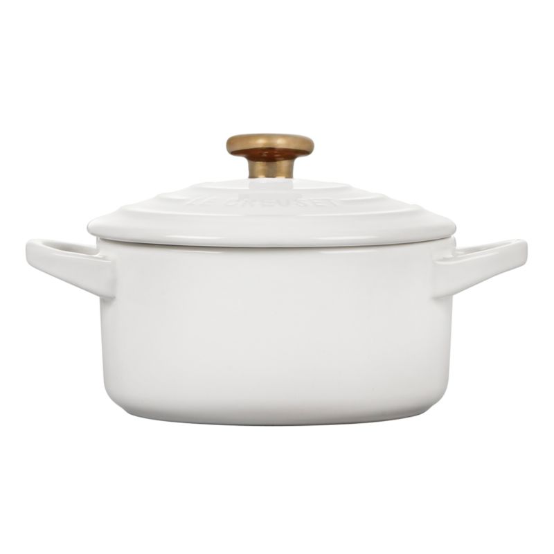 Le Creuset ® 8-oz White Mini Cocotte with Gold Heart Knob - image 1 of 3