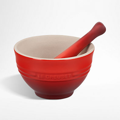 View Le Creuset ® Cerise Red Ceramic Mortar and Pestle details