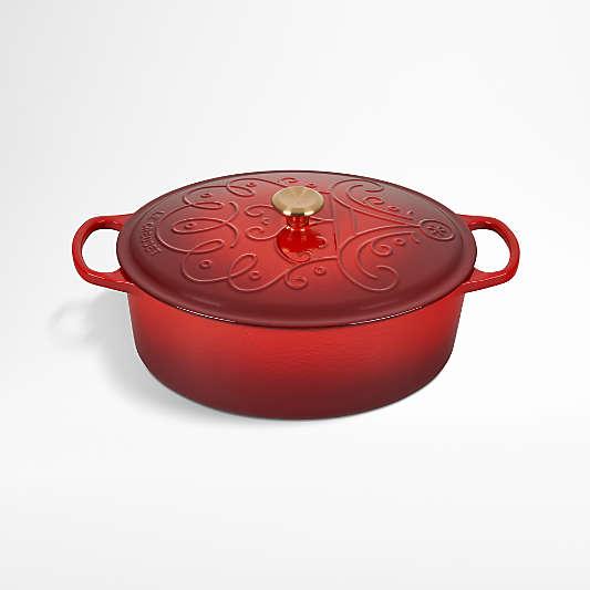 Le Creuset ® Noel Oval 6.75-Qt. Cerise Red Enameled Cast Iron Dutch Oven