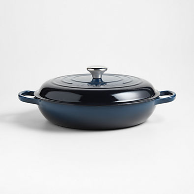 View Le Creuset ® Signature 5-Qt. Nuit Enameled Cast Iron Braiser details