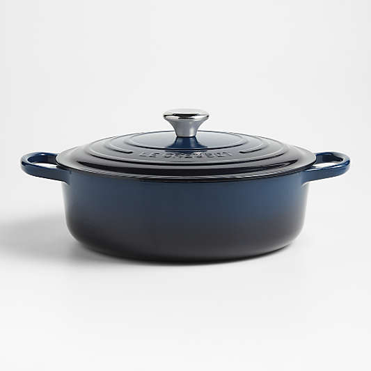 Le Creuset ® Signature 6.4L/6.75-Qt Nuit Enameled Cast Iron Round Wide Oven