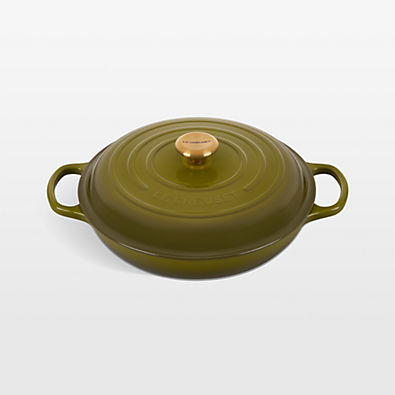 View Le Creuset ® Signature 3.5-Qt. Olive Enameled Cast Iron Braiser details