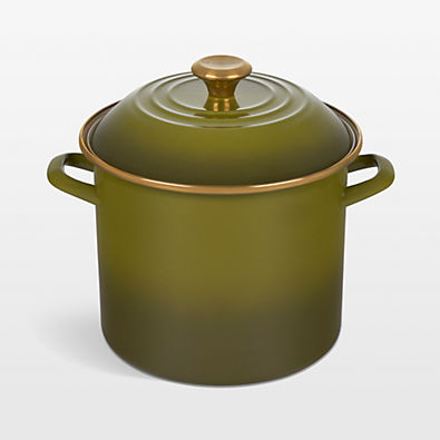 View Le Creuset ® Olive 10-Qt. Enameled Stockpot details