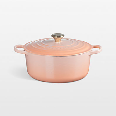 View Le Creuset ® Signature 7.25-Qt. Peche Enameled Cast Iron Round Dutch Oven details