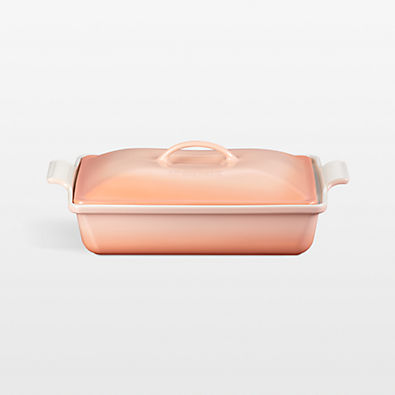 View Le Creuset ® Heritage Peche Rectangular Casserole Dish with Lid details