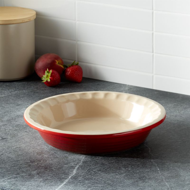 Le Creuset Cerise Red Stoneware Ceramic Pie Dish + Reviews