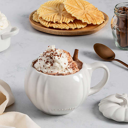 Le Creuset White 14-oz. Stoneware Pumpkin Mug