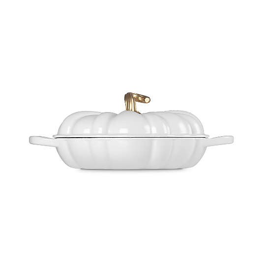 Le Creuset ® 2.75-Qt. White Enameled Cast Iron Figural Pumpkin Braiser