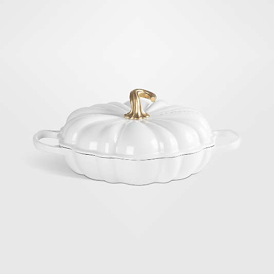 Le Creuset ® 2.75-Qt. White Enameled Cast Iron Figural Pumpkin Braiser