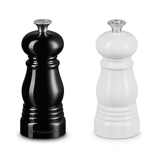 Le Creuset ® Petite Black & White Salt and Pepper Mill Set